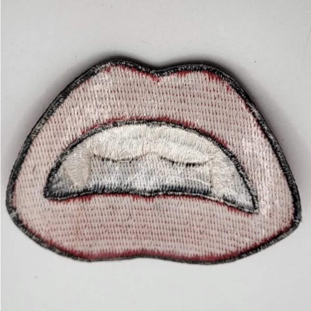 Vampire Lips Applique Iron On 3in by 2in